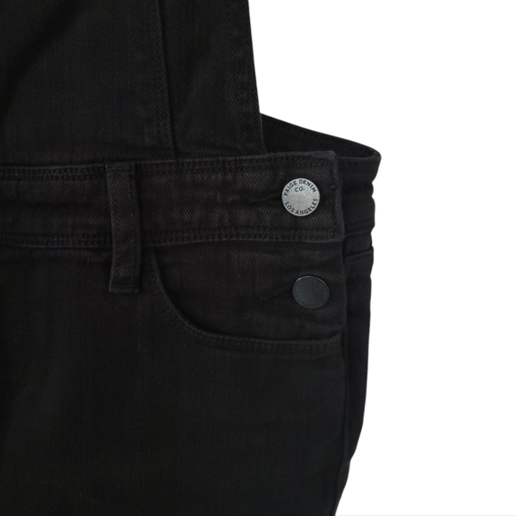 PAIGE Sierra High Waist Denim Overalls Vintage Black 24 ASO Olivia Palermo - Picture 9 of 16